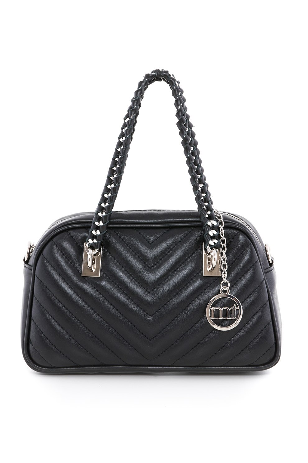 Mia Tomazzi, Geanta de piele cu bareta de umar, Negru