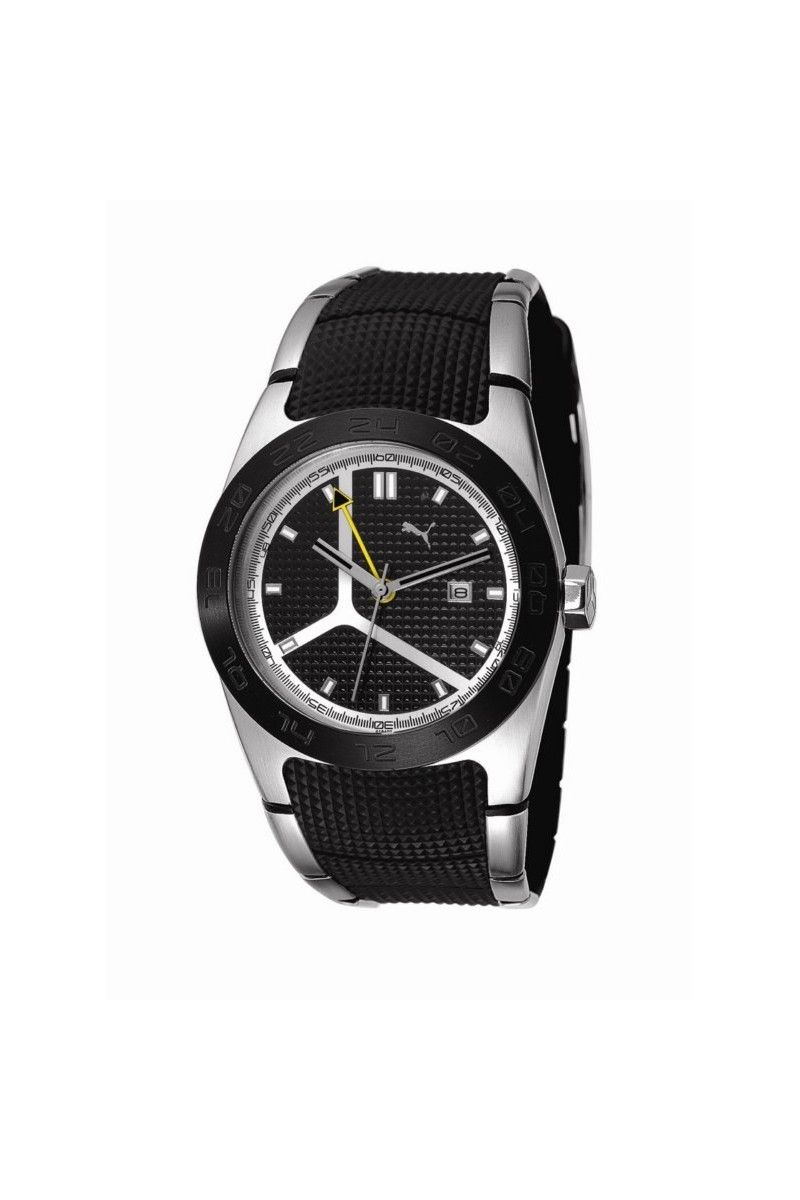 Ceas barbatesc Puma, PU101841002, Negru/Argintiu
