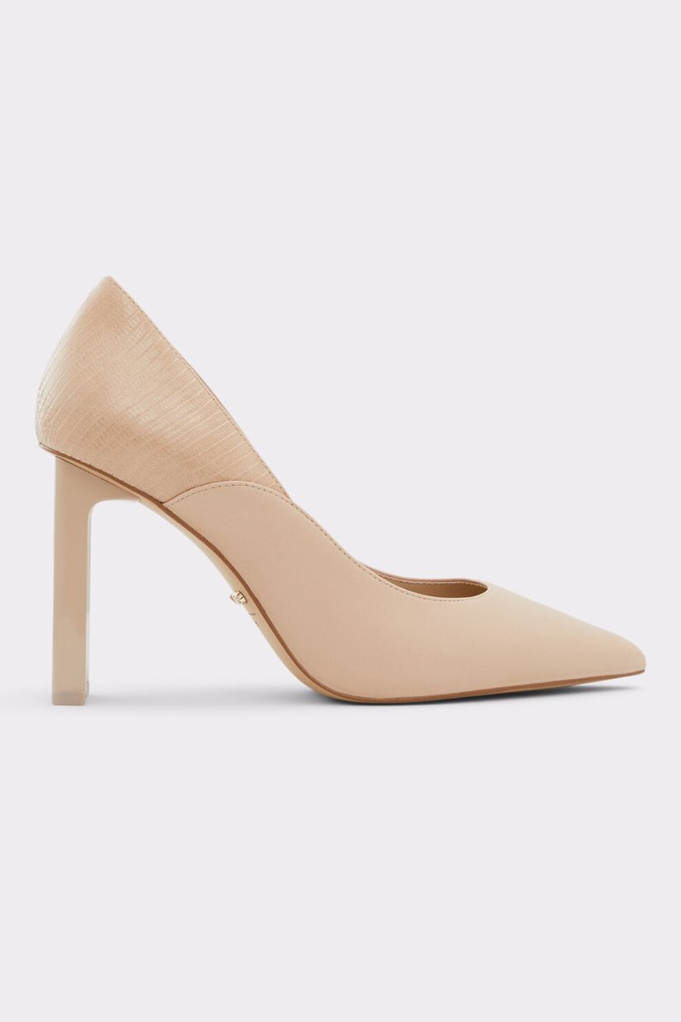 Aldo, Pantofi din piele si piele ecologica cu varf ascutit Astore, Piersica