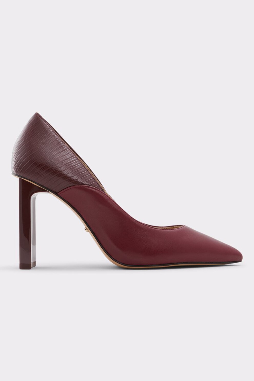 Aldo, Pantofi din piele si piele ecologica cu varf ascutit Astore, Coniac
