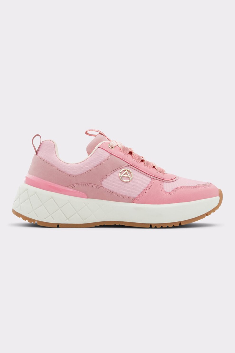 Aldo, Pantofi sport cu detaliu cu logo metalic Citycozy, Roz/Roz prafuit