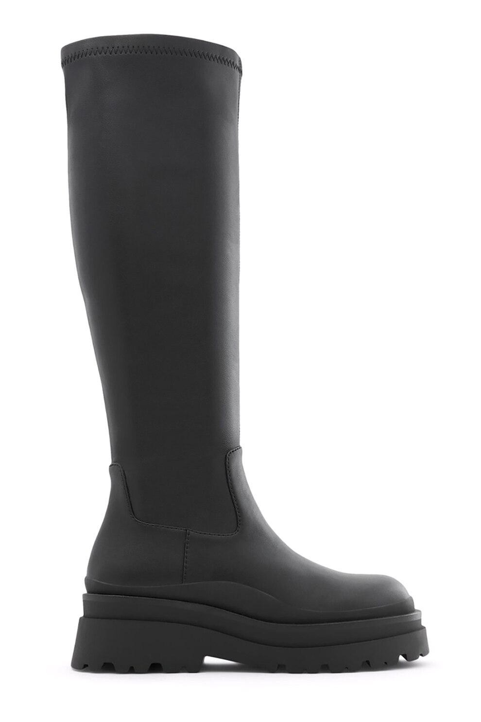 Aldo, Cizme din piele ecologica cu aspect masiv Major, Negru