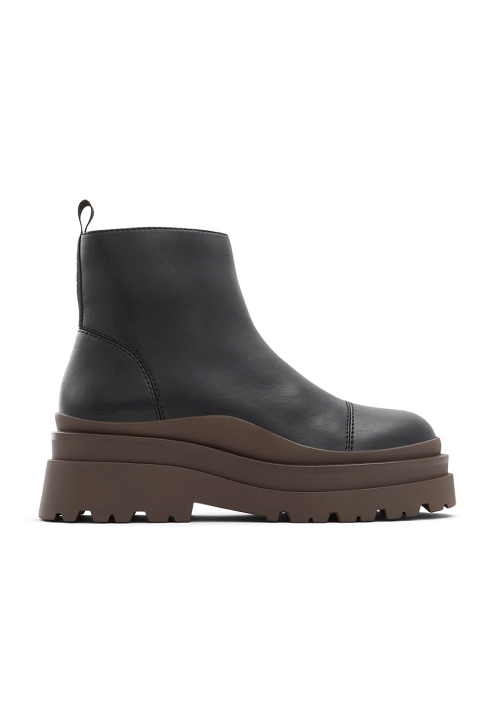 Aldo, Ghete din piele ecologica cu aspect contrastant March, Negru/Maro inchis