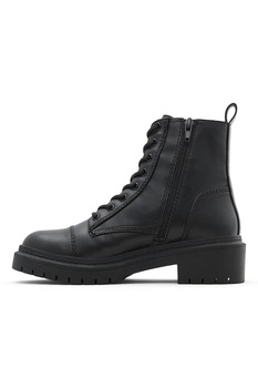 Aldo, Ghete din piele ecologica cu aplicatie cap-toe Goer, Negru Aldo, Ghete din piele ecologica cu aplicatie cap-toe Goer, Negru