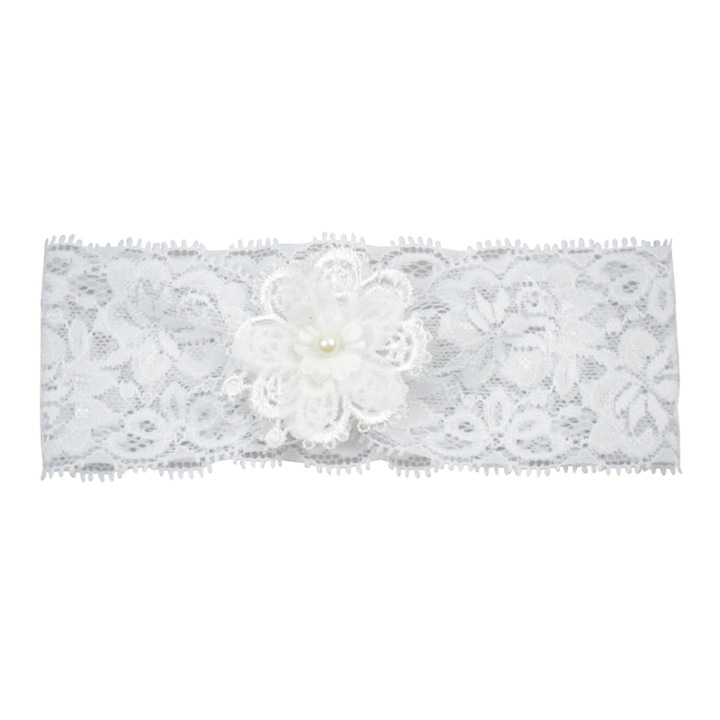 Лента за глава Mic Pitic BT14-38, За момиче, Бял