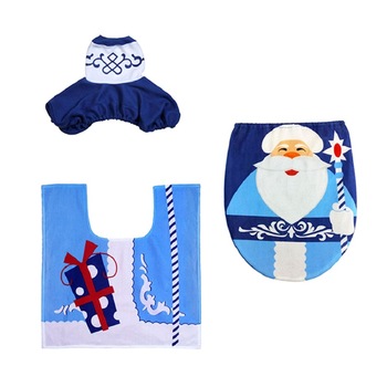 Set 3 covorase pentru baie de Craciun, cu gheata si zapada decoruri pentru batrani, albastru Set 3 covorase pentru baie de Craciun, cu gheata si zapada decoruri pentru batrani, albastru