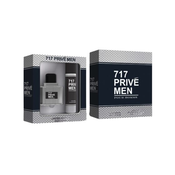 Set cadou pentru barbati, 712 Prive Men Apa de parfum 50 ml si Deodorant corp 75 ml