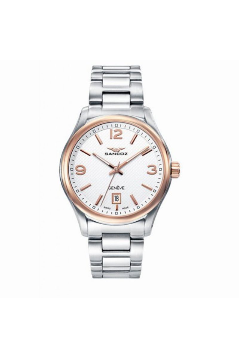 Ceas barbatesc Sandoz, 81425-95, Argintiu/Auriu