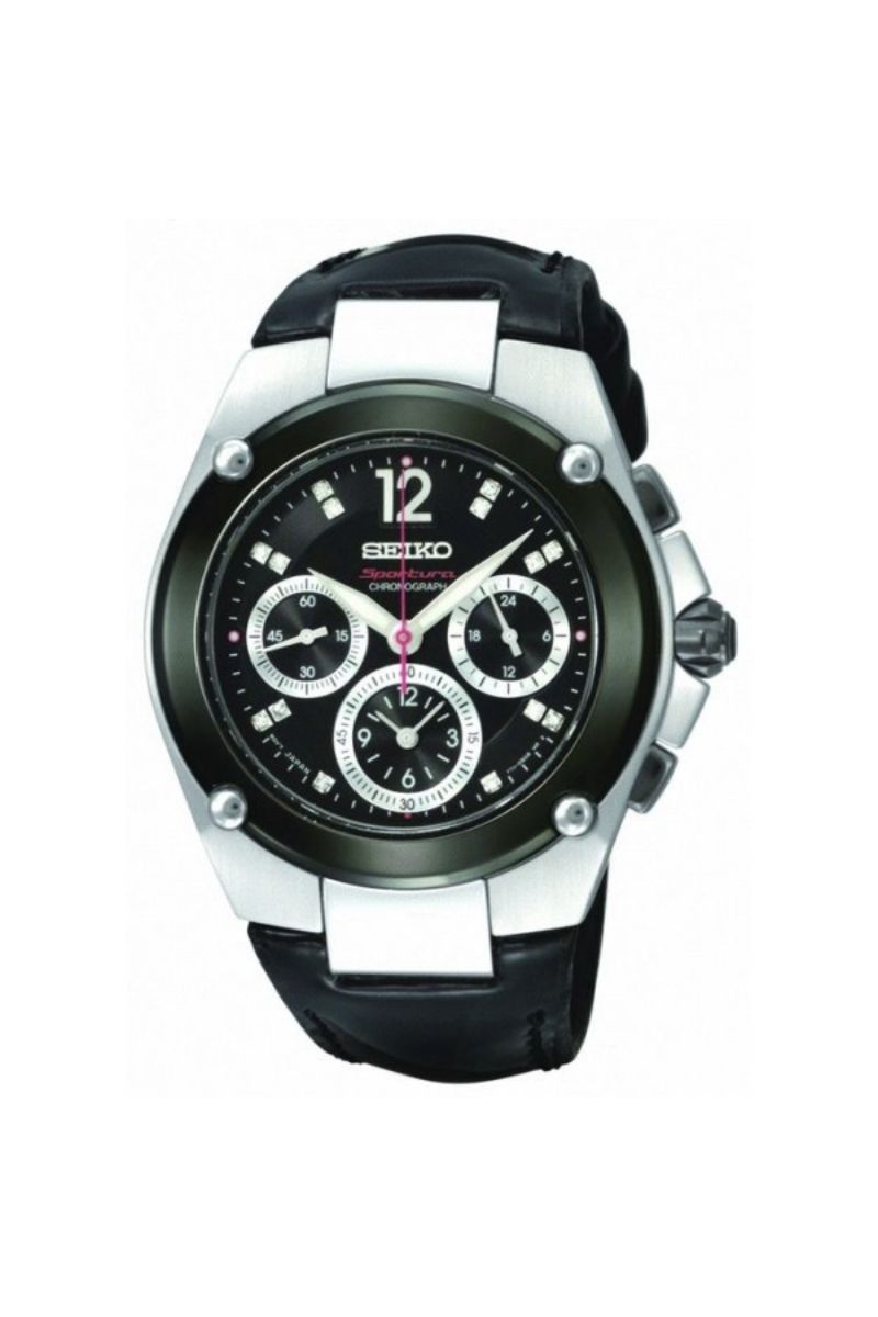 Ceas dama Seiko, SRW899P1, Negru/Argintiu