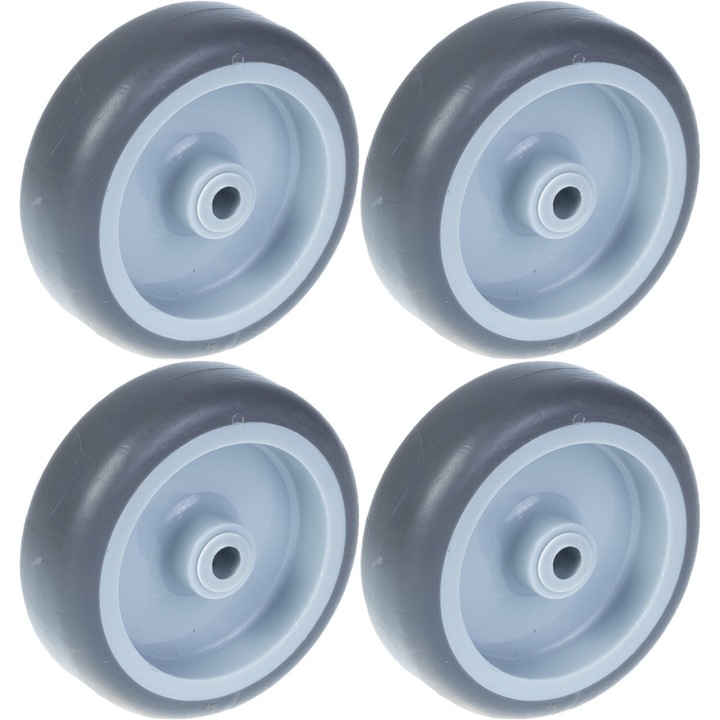 Set de 4 anvelope de cauciuc de 75 mm de 3 ", capacitate de incarcare: 240 kg pe set