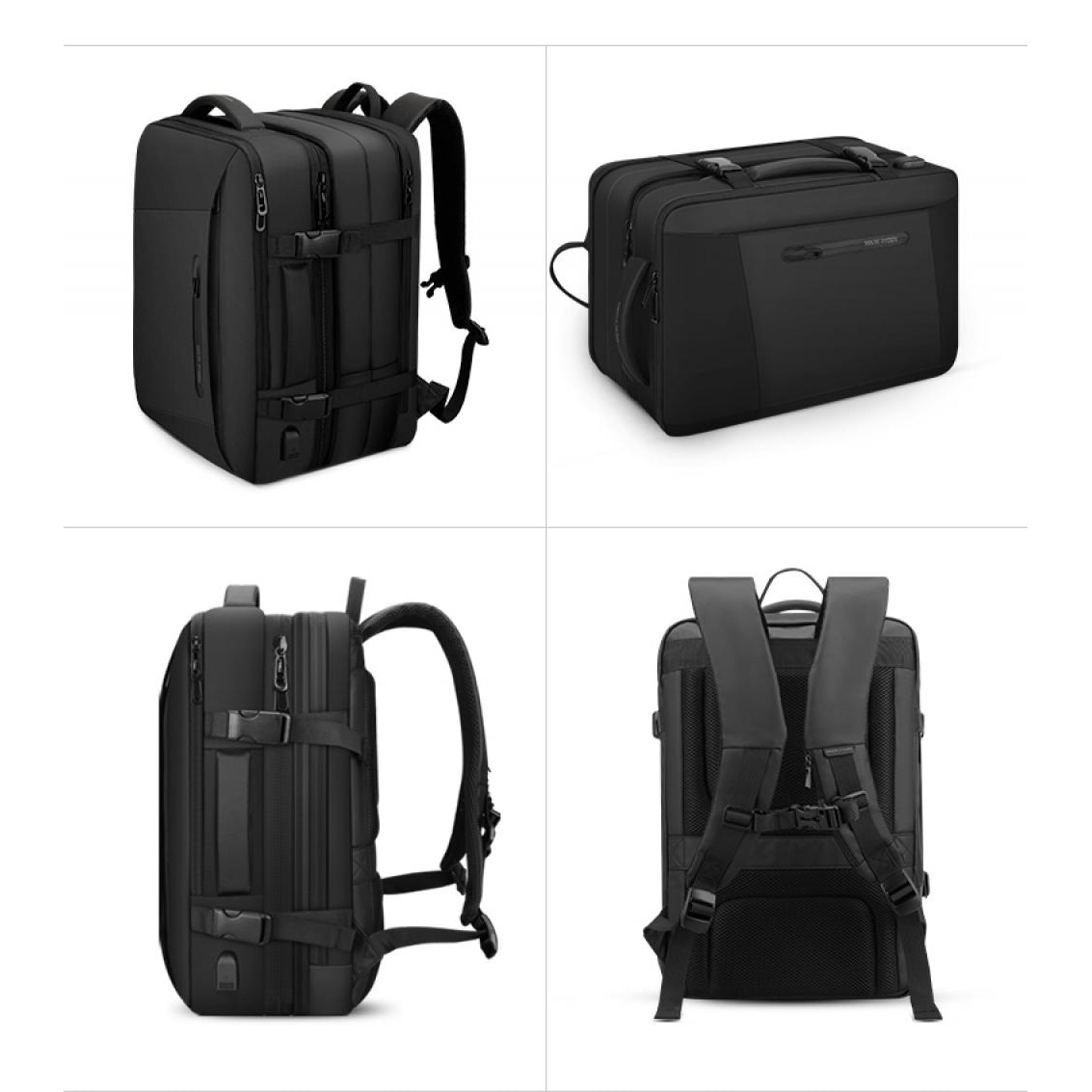 Rucsac Mark Ryden pentru laptop 17.3 inch, extensibil 39L, model MR9299, pelerina impermeabila inclusa, port USB, full impermeabil, sistem antifurt, spatios, negru