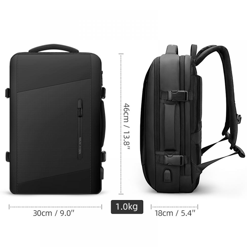 Rucsac Mark Ryden pentru laptop 17.3 inch, 26L, port USB, full impermeabil, sistem antifurt, unisex, spatios, negru