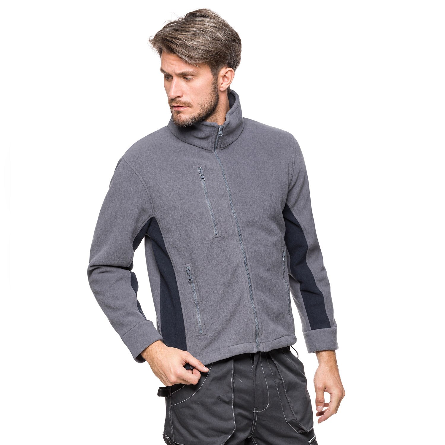 Bluza protectia muncii Reventi, gri-bleumarin, marime XL