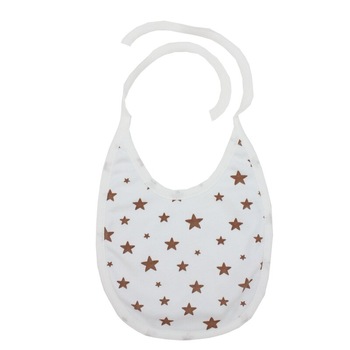 Baveta, alb cu stelute maro, 0-6 luni Baveta, alb cu stelute maro, 0-6 luni