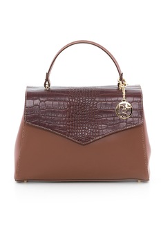 Pia Sassi, Geanta de piele cu manere Monte Campellio, Maro Pia Sassi, Geanta de piele cu manere Monte Campellio, Maro