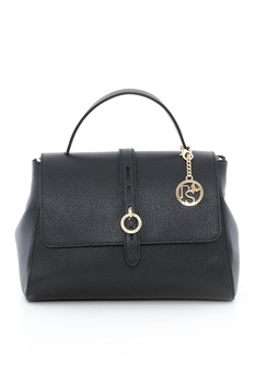 Pia Sassi, Geanta de piele cu bareta detasabila de umar, Negru Pia Sassi, Geanta de piele cu bareta detasabila de umar, Negru