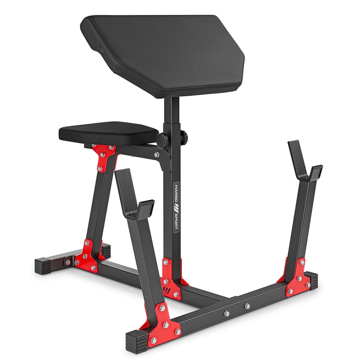 Dispozitiv de formare multifunctional, Marbo Sport, MH-L105, Modulatoare, pentru antrenament la domiciliu, Sarcina maxima 250 kg, Negru si rosu
