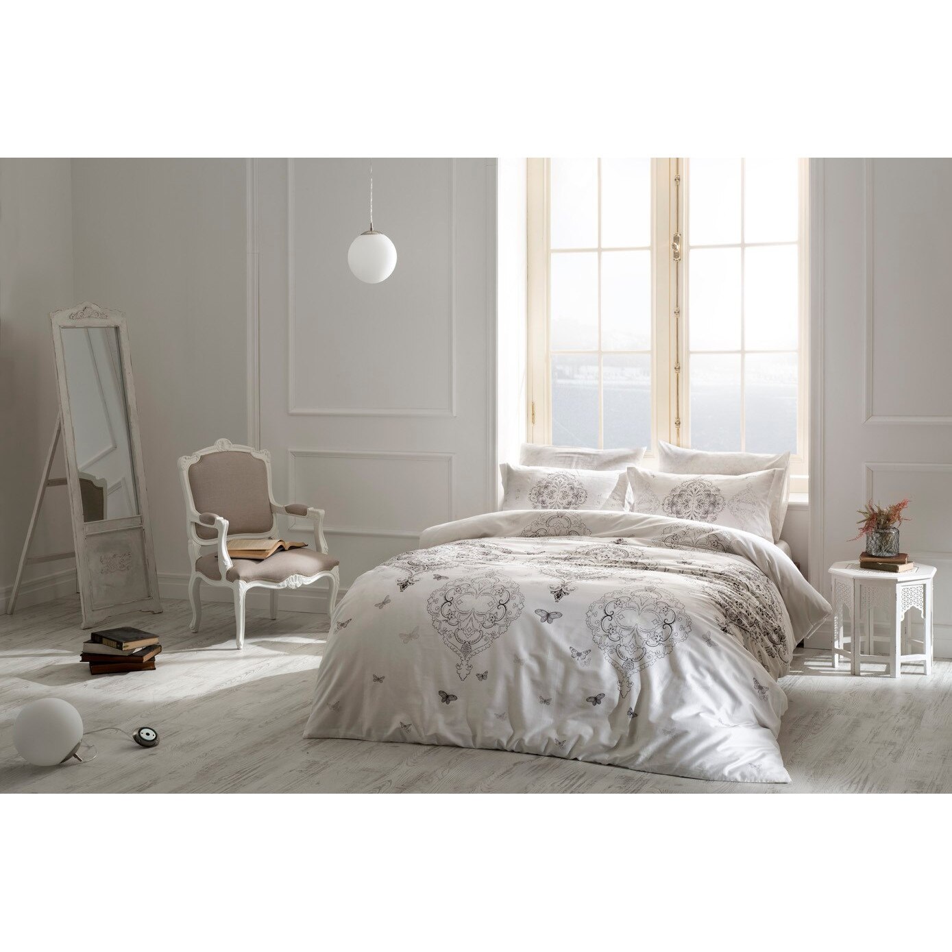 Set de pat, TAC, 2 persoane, bumbac satinat, Ruby ,fosforescenta