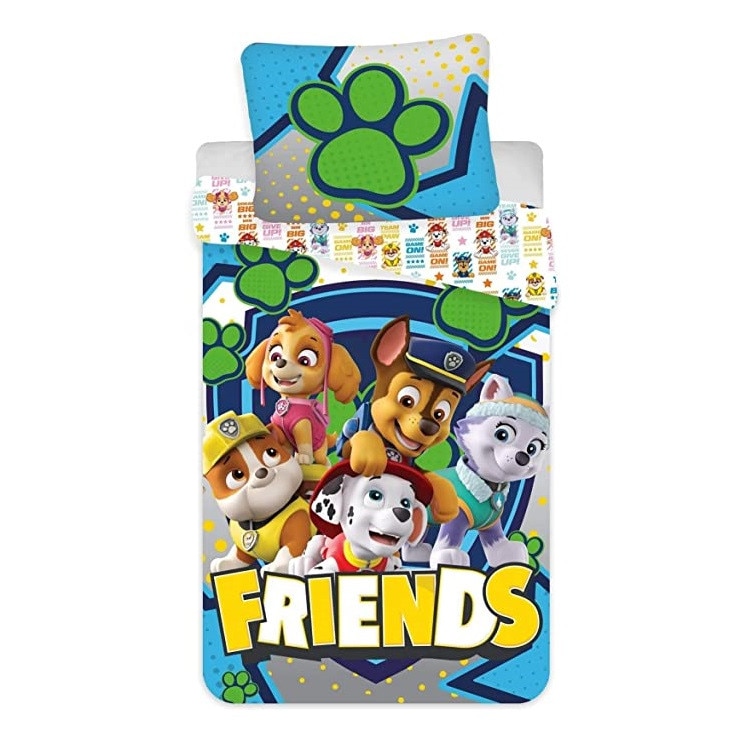 Lenjerii de pat copii, Paw Patrol, Friends 2 piese 100x135 cm, 40x60 cm Multicolor 100x135