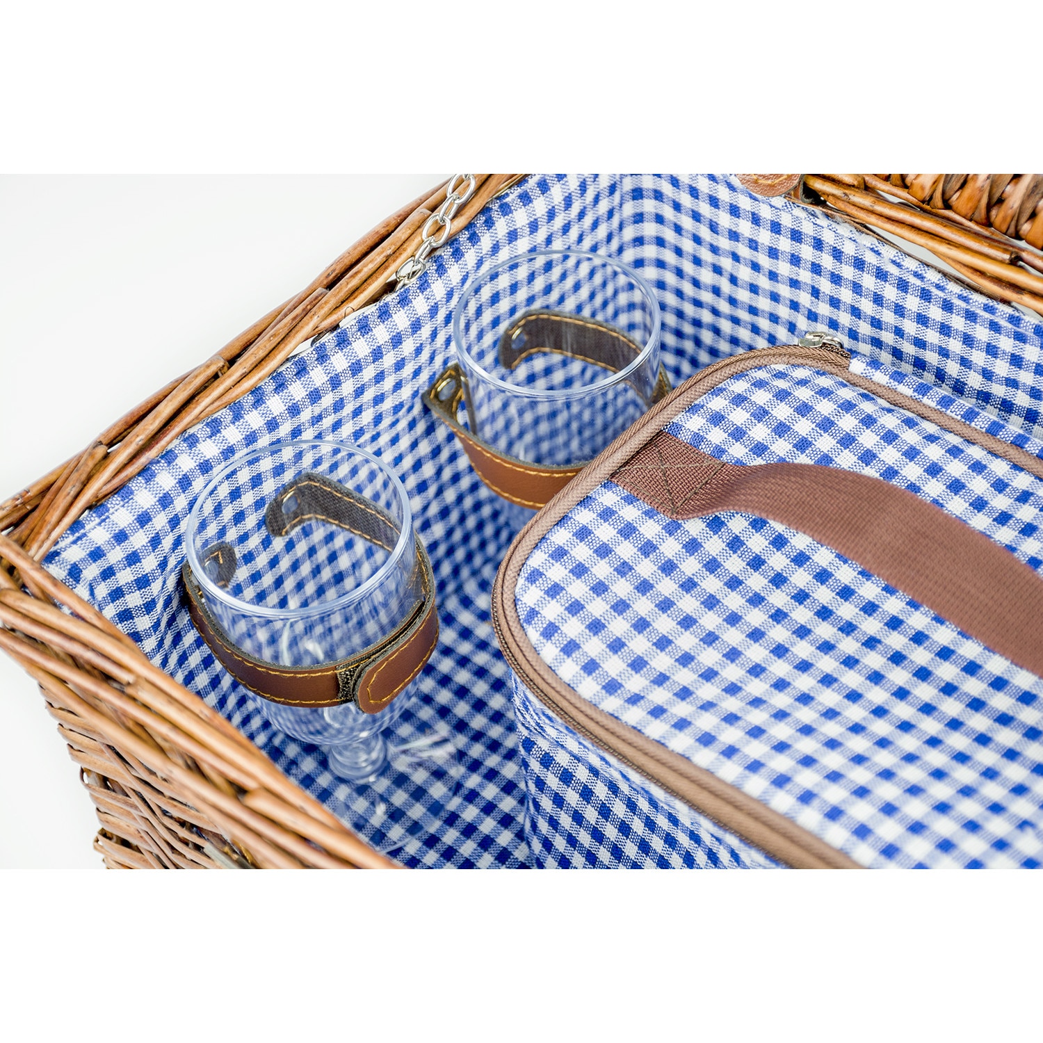 Cos picnic, Zolta, Echipat, Imprimeu carouri, 4 persoane, Rachita, Maro