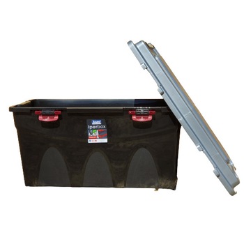 Cutie pentru depozitare, neagra/ gri, capacitate 85 l, 40x80x45h Cutie pentru depozitare, neagra/ gri, capacitate 85 l, 40x80x45h