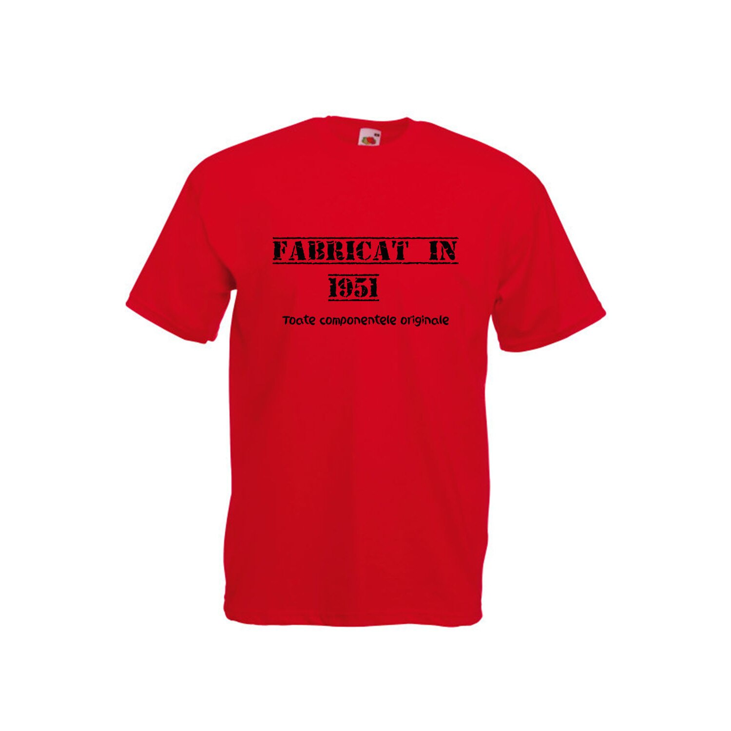 Tricou barbatesc imprimeu aniversar Fabricat in 1951 toate componentele originale, rosu, M