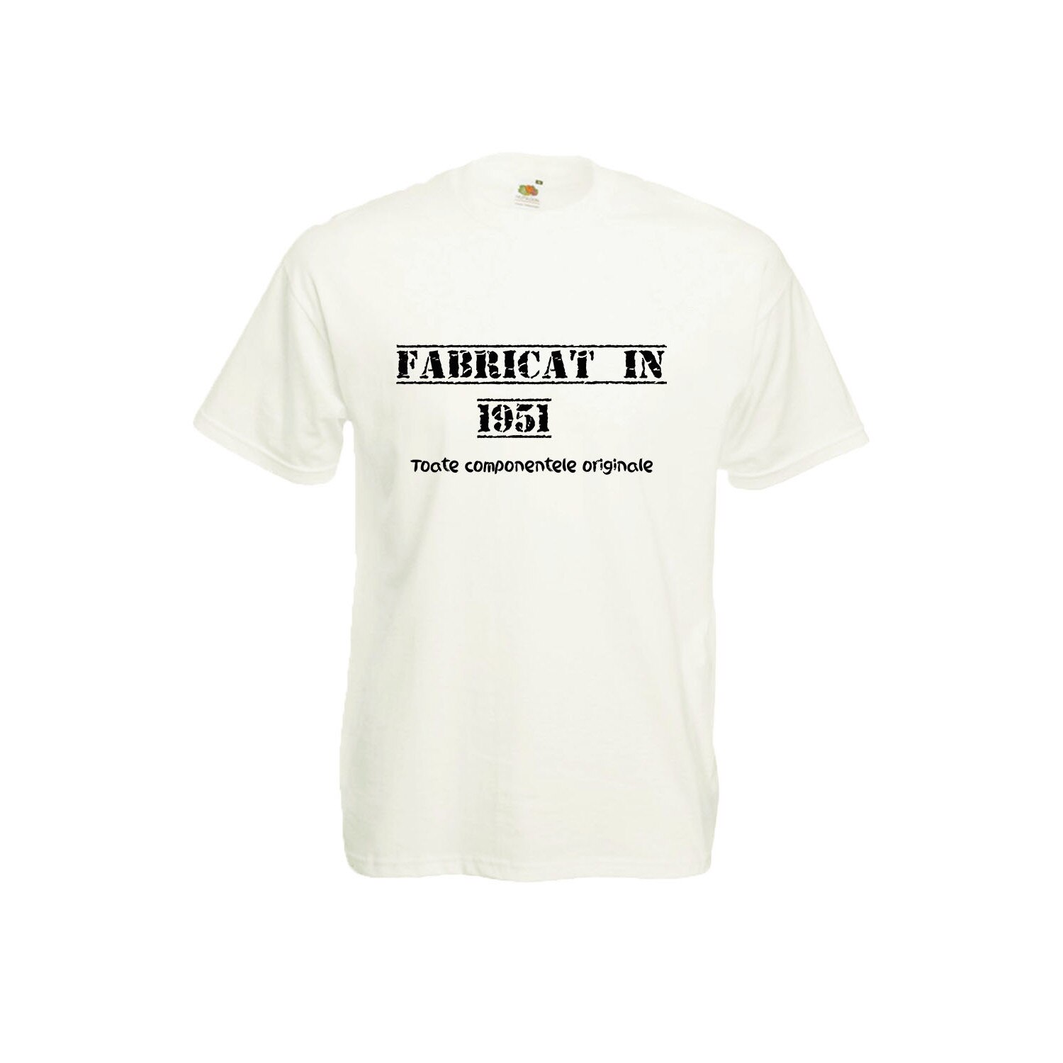 Tricou barbatesc imprimeu aniversar Fabricat in 1951 toate componentele originale, alb, M