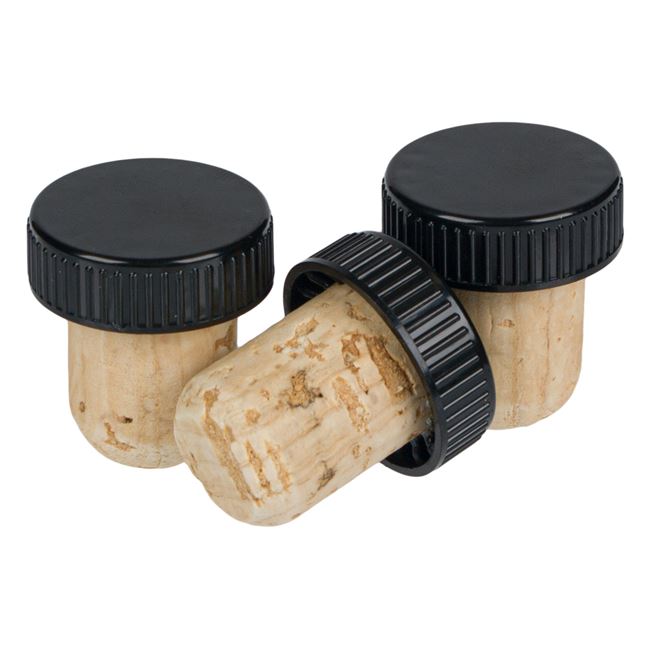 Set Zola® 3 dopuri din pluta si plastic pentru sticla