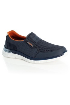 Pantofi barbati, Rieker, Denim White Casual Flats, Piele ecologica, Albastru, 42 EU Pantofi barbati, Rieker, Denim White Casual Flats, Piele ecologica, Albastru, 42 EU
