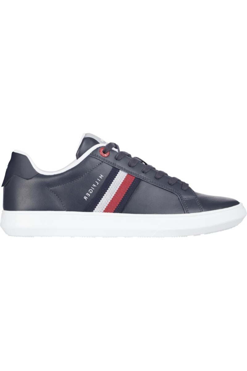 Pantofi barbati, Tommy Hilfiger, Essential Leather Cupsole Desert Sky, Piele naturala, Albastru, 44 EU
