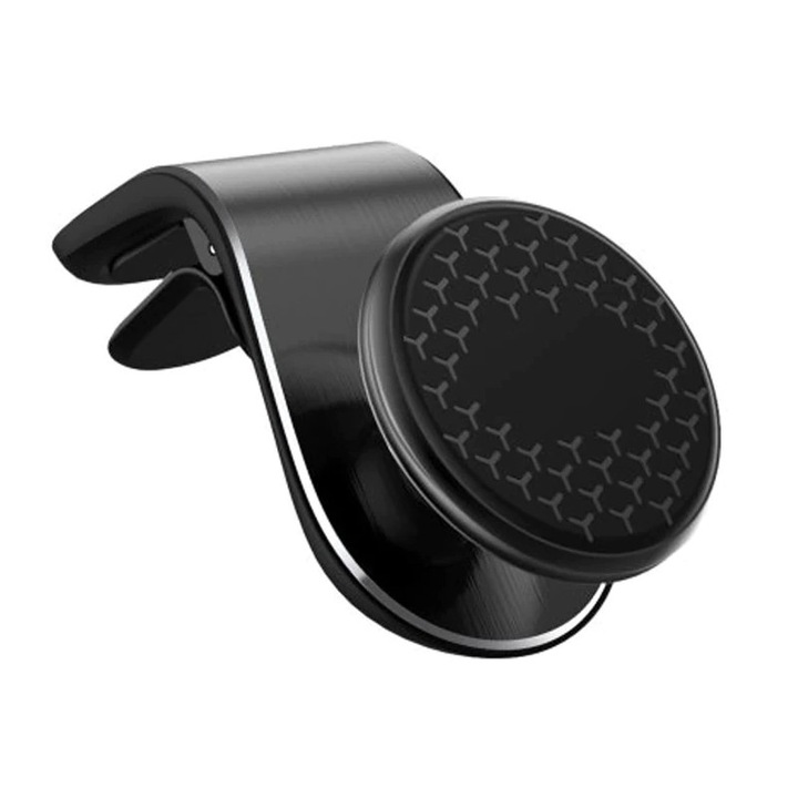 Suport auto magnetic pentru telefon, fixare pe grila de ventilatie, rasucire 360°, calitate aluminium A+++, negru, G-Mark®