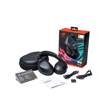 Casti gaming wireless ASUS ROG Strix GO BT, ANC, microfon AI pentru anularea zgomotului, tehnologie audio adaptiva Qualcomm aptX, difuzoare ASUS Essence 40mm, compatibile multiplatforma, 3.5mm/Bluetooth, pliabile, Negru Casti gaming wireless ASUS ROG Strix GO BT, ANC, microfon AI pentru anularea zgomotului, tehnologie audio adaptiva Qualcomm aptX, difuzoare ASUS Essence 40mm, compatibile multiplatforma, 3.5mm/Bluetooth, pliabile, Negru