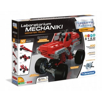 Set educativ: Laboratorul de mecanica In the Monster Truck, Clementoni, 8 ani+ Set educativ: Laboratorul de mecanica In the Monster Truck, Clementoni, 8 ani+