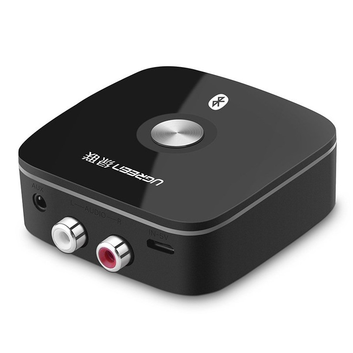 Adaptor, Ugreen, 2Rca la Mini Jack de 3.5 mm Bluetooth 4.2, Negru