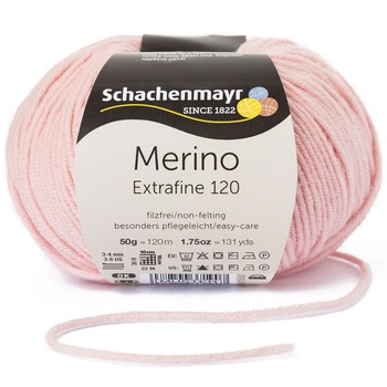 Fir de tricotat si crosetat, 100% lana merinos, grosime fir nr 3 Light, lungime 120 m, 50g, Merino Extrafine 120, Roz 00135 Fir de tricotat si crosetat, 100% lana merinos, grosime fir nr 3 Light, lungime 120 m, 50g, Merino Extrafine 120, Roz 00135