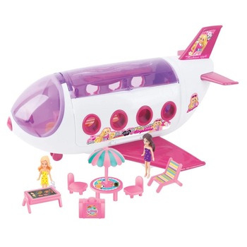 Set avion cu papusi, Zola®, pentru fete, cu accesorii incluse, 44x22x21 cm Set avion cu papusi, Zola®, pentru fete, cu accesorii incluse, 44x22x21 cm