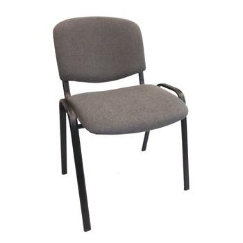 Scaun cu spatar tapitat cu stofa Gri, suprapozabil Scaun cu spatar tapitat cu stofa Gri, suprapozabil