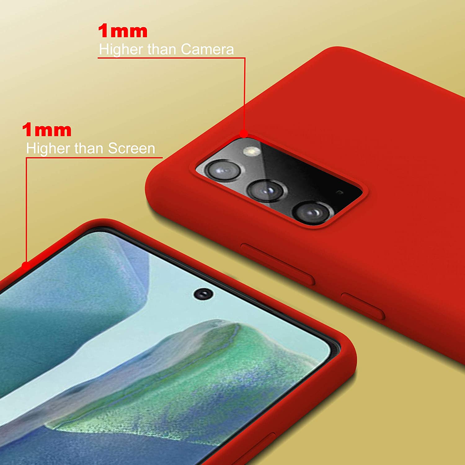 Husa din silicon ultra-slim MATA cu microfibra pe interior, compatibila cu Samsung Galaxy Note 20 5G, Rosie