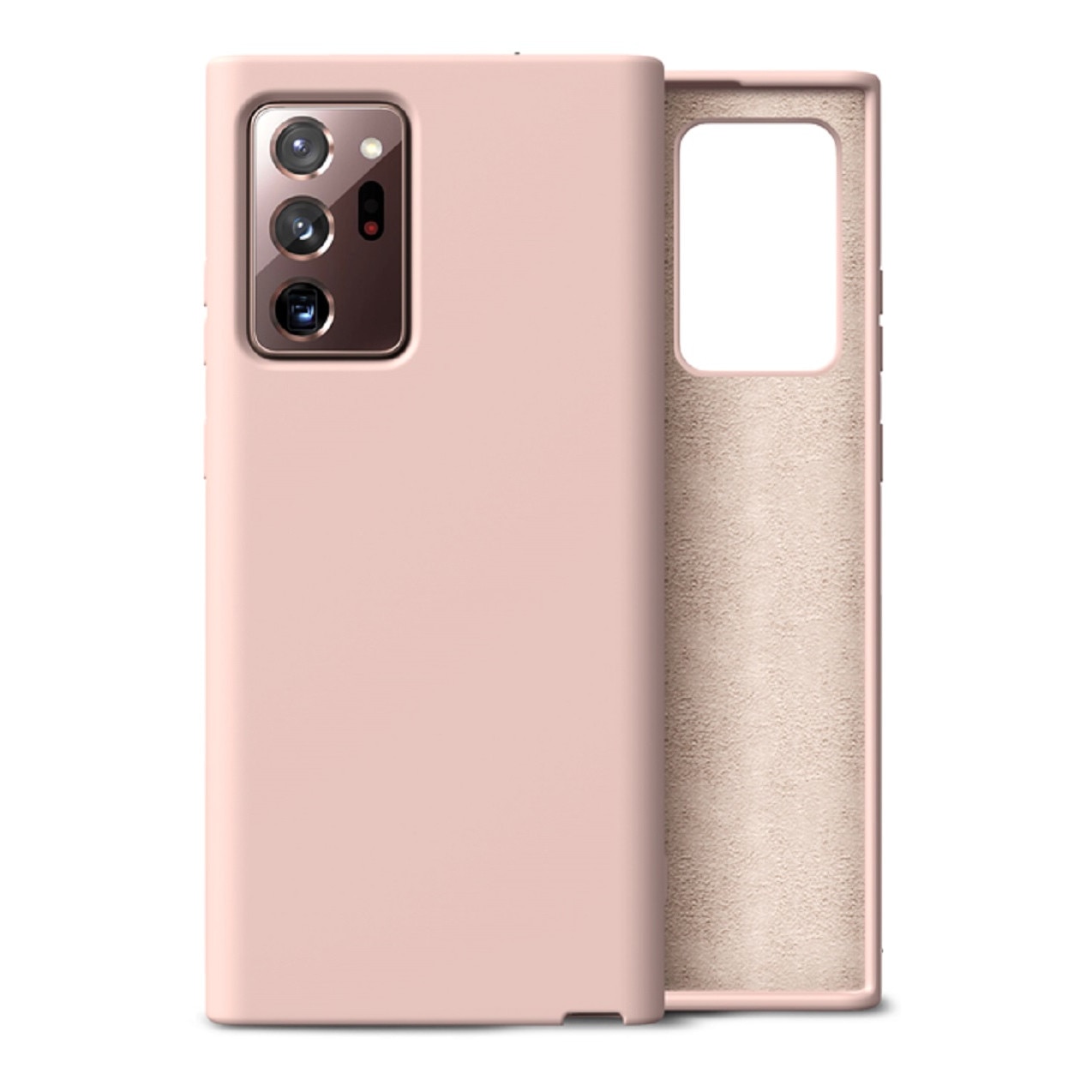 Husa din silicon ultra-slim MATA cu microfibra pe interior, compatibila cu Samsung Galaxy Note 20 Ultra 5G, Roz Pudra