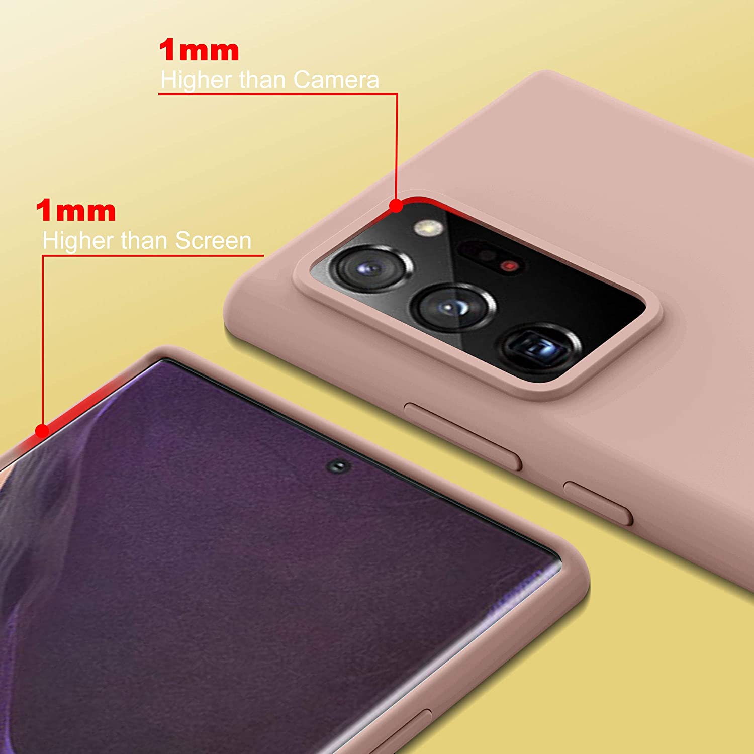 Husa din silicon ultra-slim MATA cu microfibra pe interior, compatibila cu Samsung Galaxy Note 20 Ultra 5G, Roz Pudra
