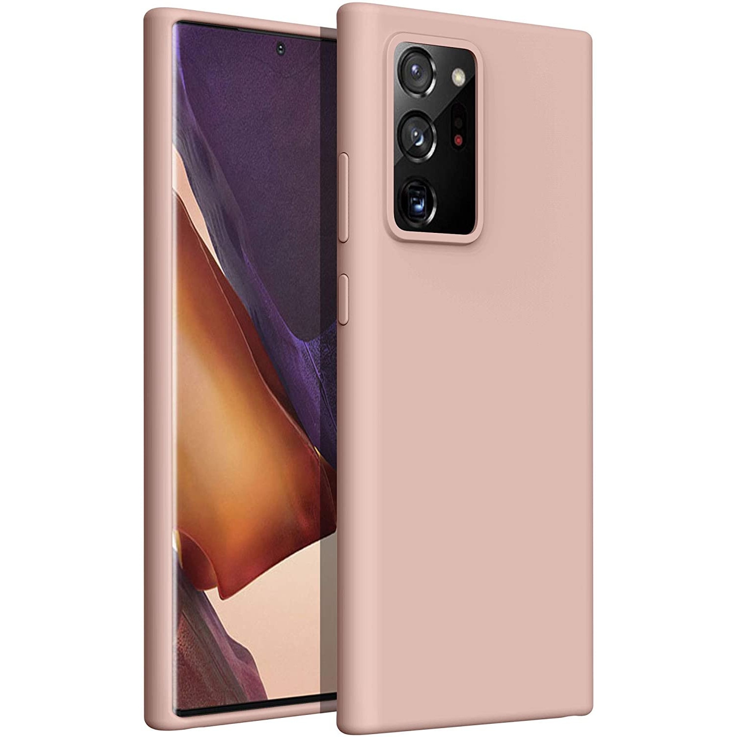 Husa din silicon ultra-slim MATA cu microfibra pe interior, compatibila cu Samsung Galaxy Note 20 Ultra 5G, Roz Pudra