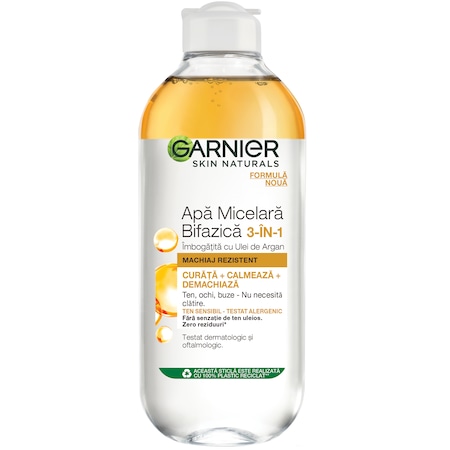 Garnier Skin Naturals Apa micelara bifazica cu ulei de Argan, 400 ml