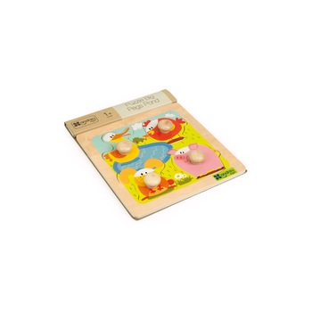 Puzzle din lemn Big pegs, 4 piese Multicolor Puzzle din lemn Big pegs, 4 piese Multicolor