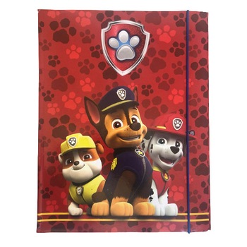 Dosar carton cu elastic Paw Patrol 25x34 cm Rosu Dosar carton cu elastic Paw Patrol 25x34 cm Rosu