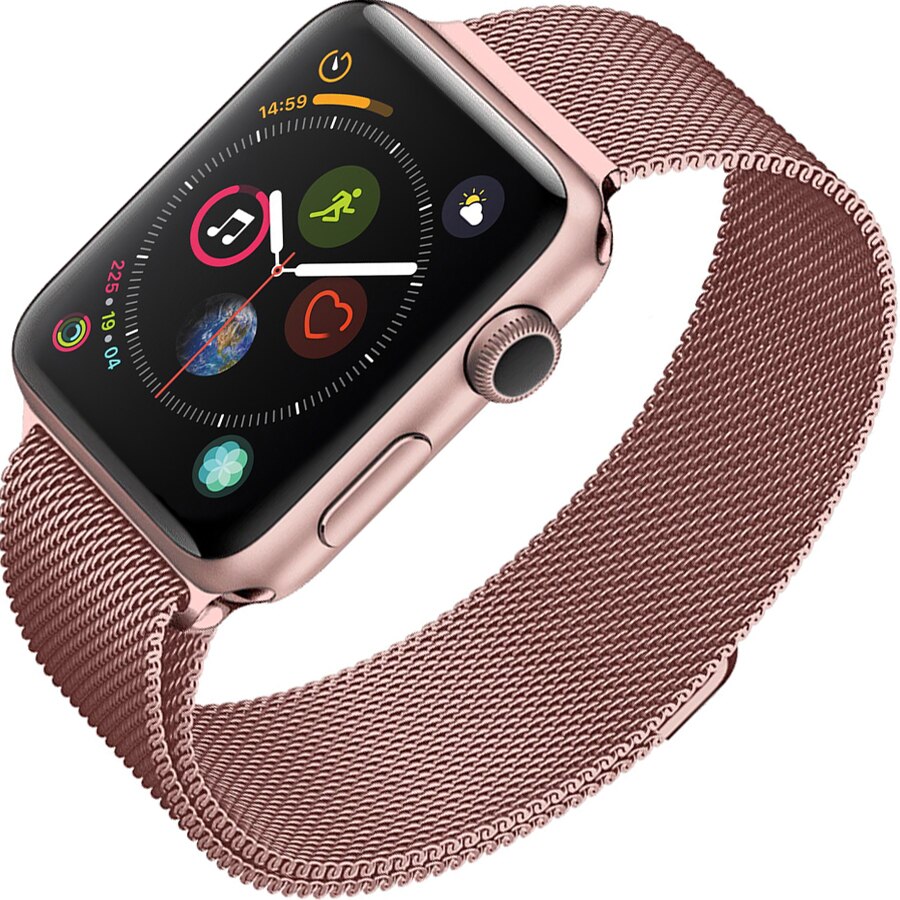 Curea metalica ZAFIT™ Milanese Loop, pentru Apple Watch 3/2/1, Display 42 mm, Rose Gold