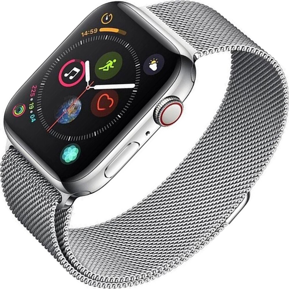 Curea metalica ZAFIT™ Milanese Loop, pentru Apple Watch 7/6/5/4, Diagonala 44/45 mm, Argintiu