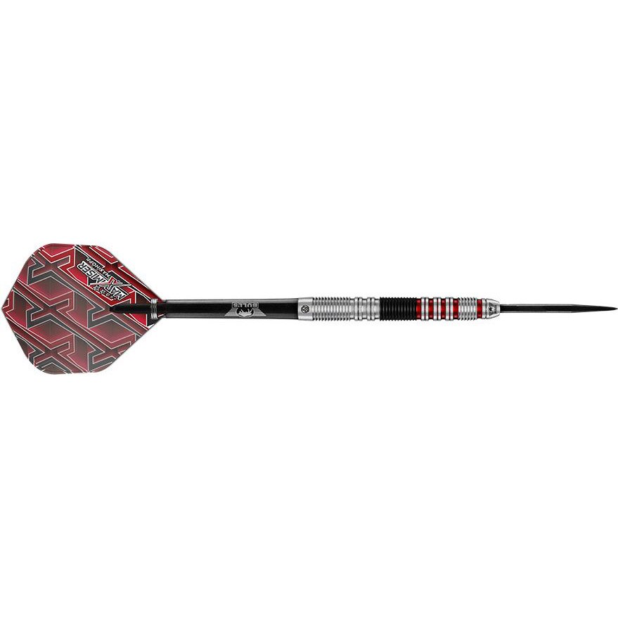 Sageti Darts Bulls Max Hopp, 22 g, 90% Tungsten, 52 mm, Negru/Rosu