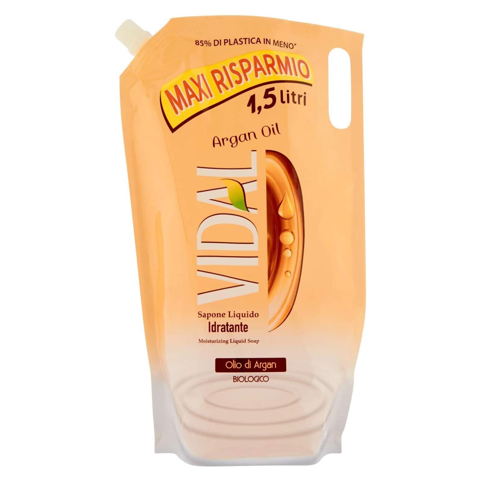 Sapun Lichid hidratant Vidal cu Ulei de Argan Bio, 1.5L