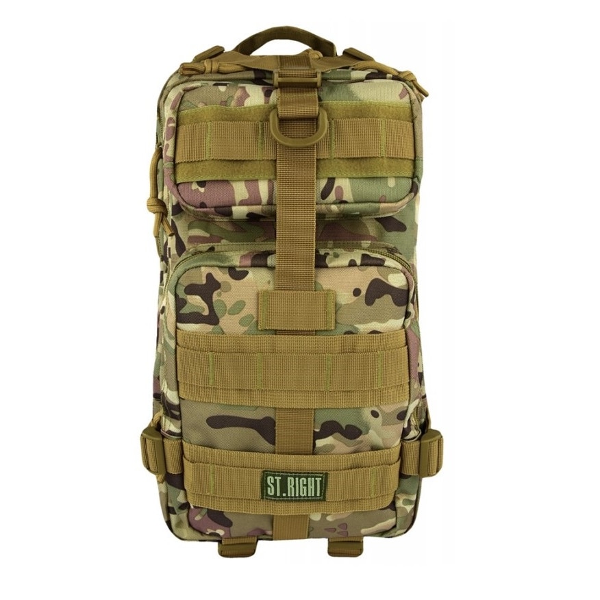 Ghiozdan 4 Compartimente, St.Majewski, Impermeabil, Gama St.Right - Military Multi Como, Format BP43, 41 x 22 x 22cm