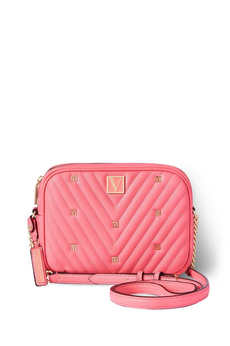 Geanta, Victoria's Secret, The Victoria Top Zip Crossbody, Hot Peony